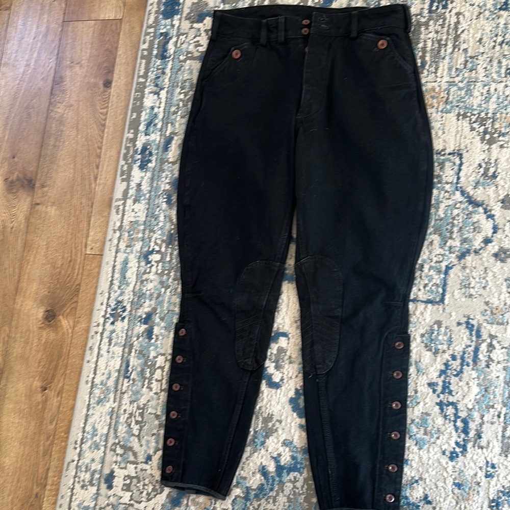 Black Button-Detail Pants